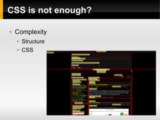 CSS is not enough? Complexity Structure CSS 