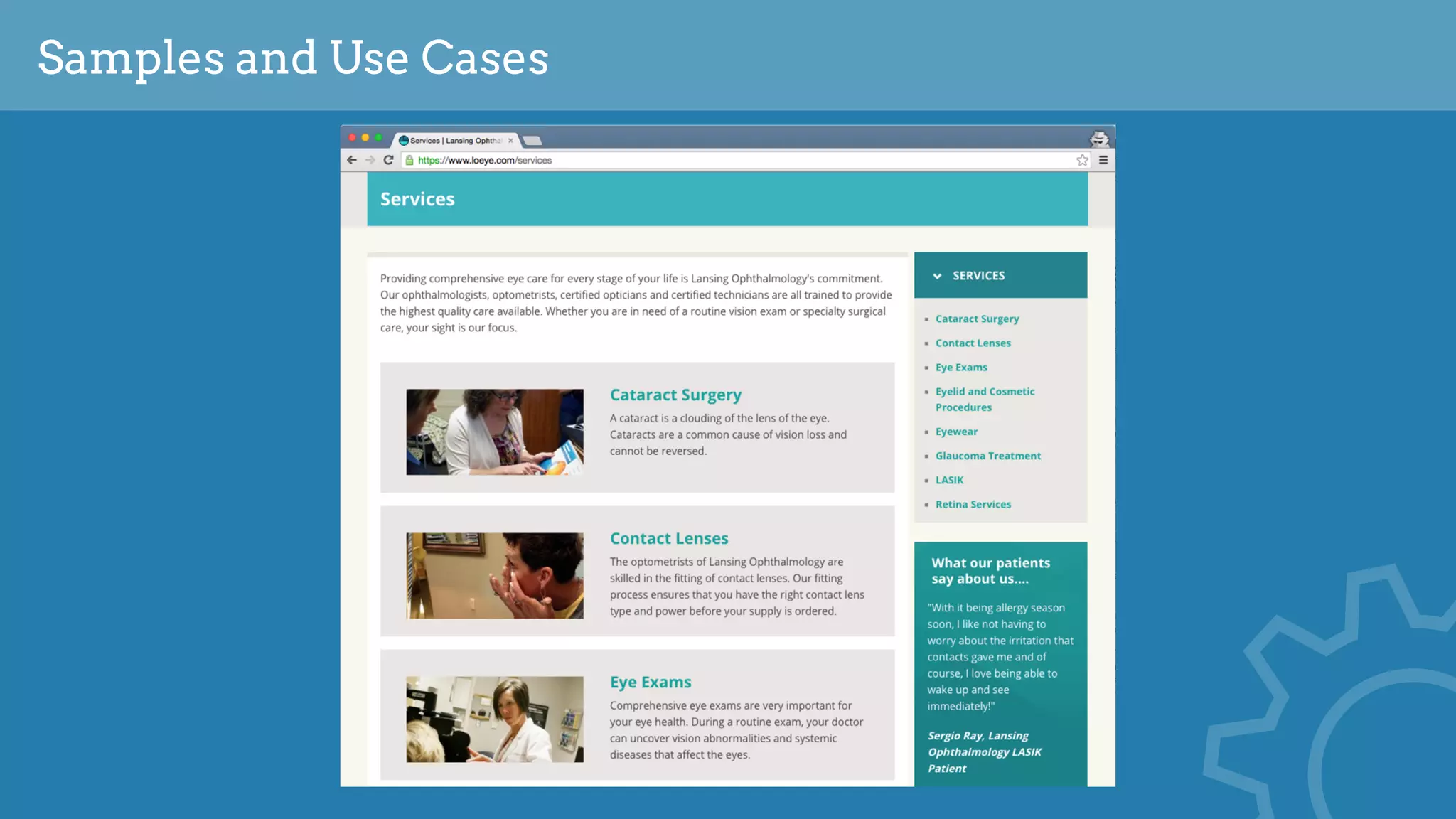 Samples and Use Cases
 