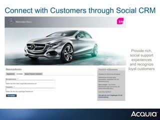 Connect with Customers through Social CRM




                                   Provide rich,
                                  social support
                                   experiences
                                  and recognize
                                 loyal customers
 