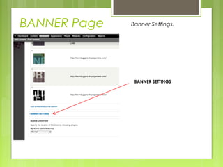 BANNER Page
BANNER SETTINGS
Banner Settings.
 