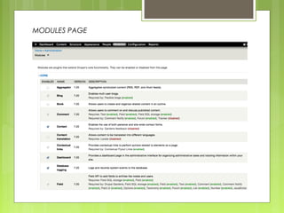 MODULES PAGE
 