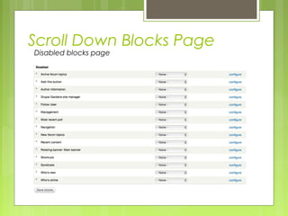 Scroll Down Blocks Page
Disabled blocks page
 