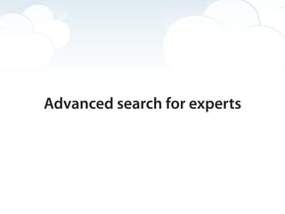Advanced search for experts
 