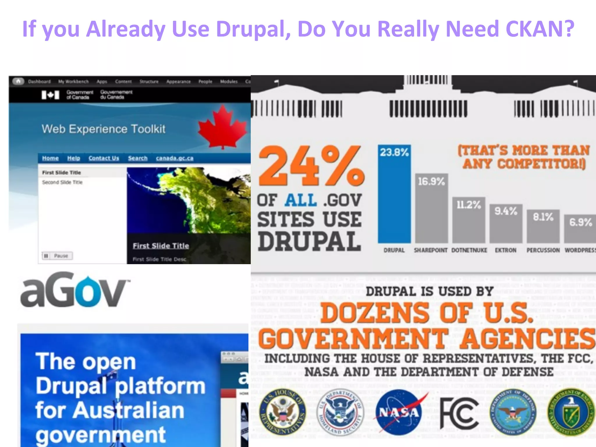 If	
  you	
  Already	
  Use	
  Drupal,	
  Do	
  You	
  Really	
  Need	
  CKAN?
 