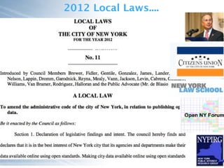 Facili&es
2012 Local Laws....
 