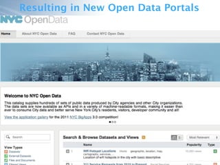 Facili&es
Resulting in New Open Data Portals
 