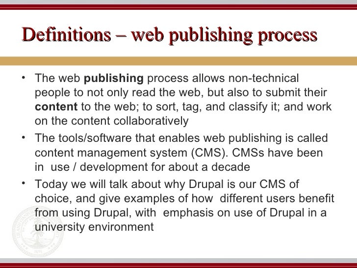 Definitions web publishing process