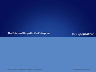 The Future of Drupal in the Enterprise




16 | Drupal Business Conference – Drupal in the Enterprise   ThoughtMatrix Conf...