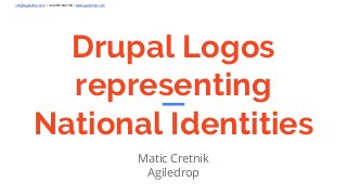info@agiledrop.com • +442081442189 • www.agiledrop.com
Drupal Logos
representing
National Identities
Matic Cretnik
Agiledrop
 