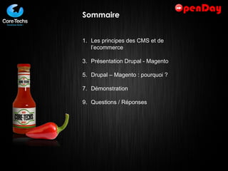 Sommaire <ul><li>Les principes des CMS et de l’ecommerce </li></ul><ul><li>Présentation Drupal - Magento </li></ul><ul><li...