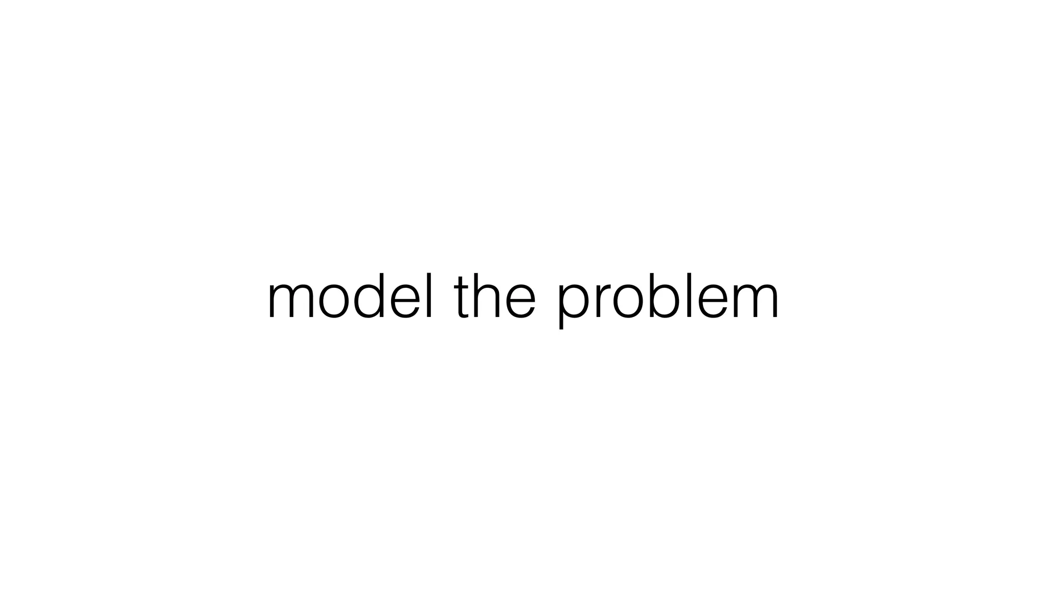 model the problem
 