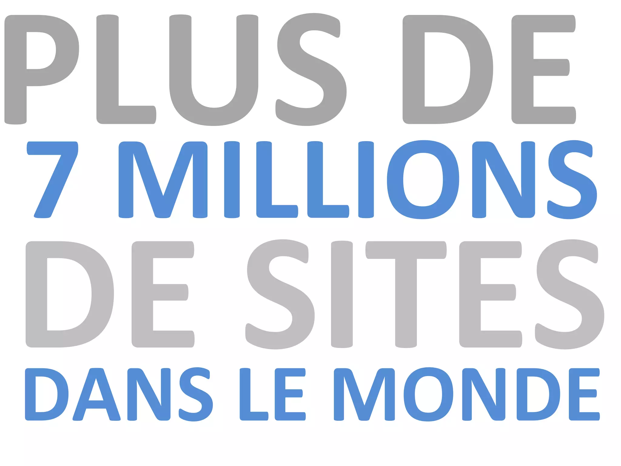 PLUS DE  7 MILLIONS DE SITES DANS LE MONDE 