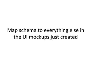 Map schema to everything else in the UI mockups just created 