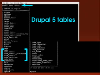 Drupal 5 tables
