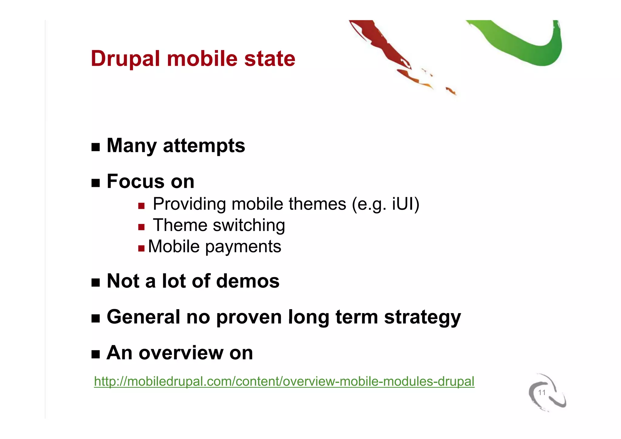 Mobile Strategies for Drupal (NY DrupalCamp6)