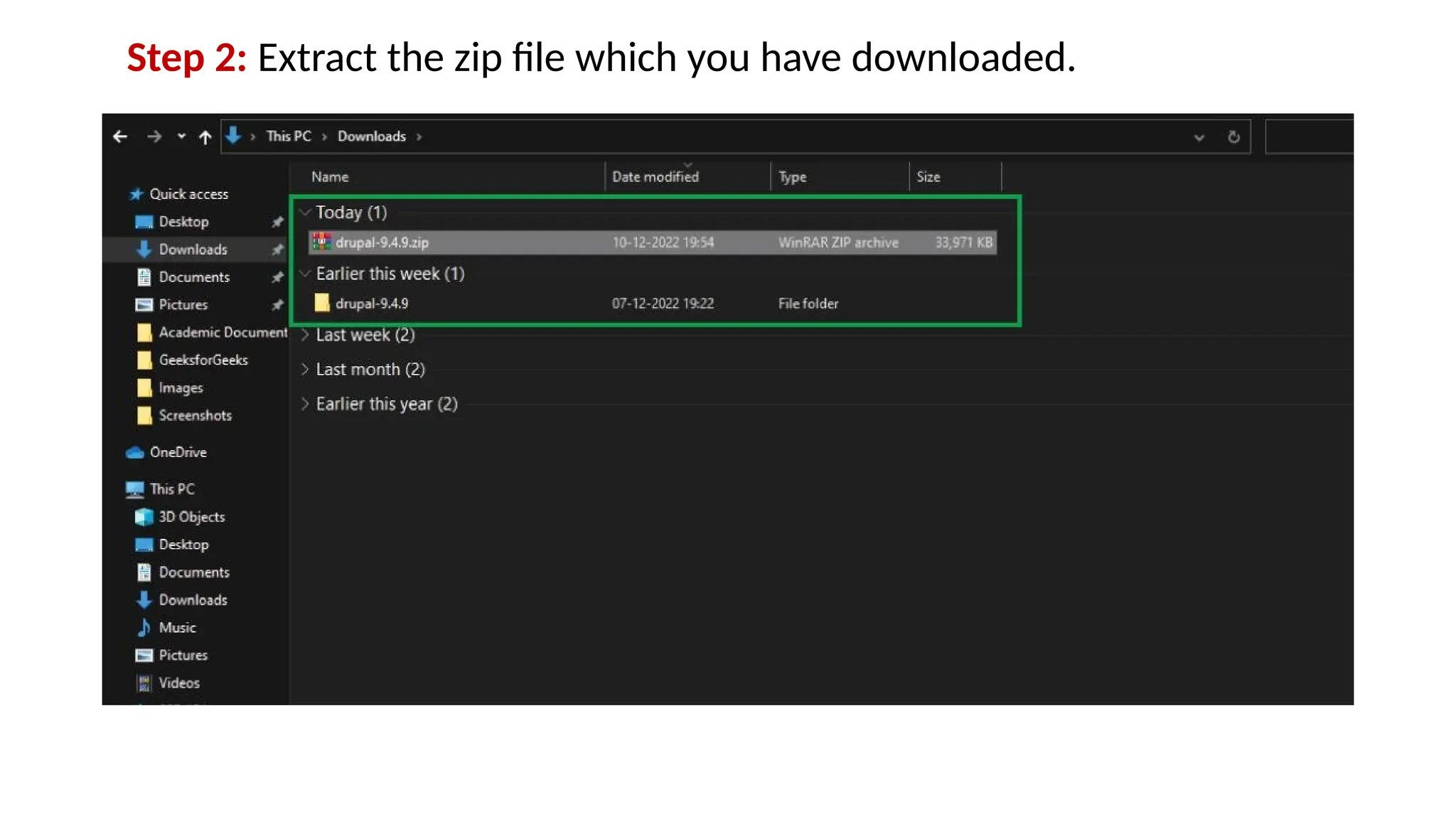 Step 2: Extract the zip file which you have downloaded.
 