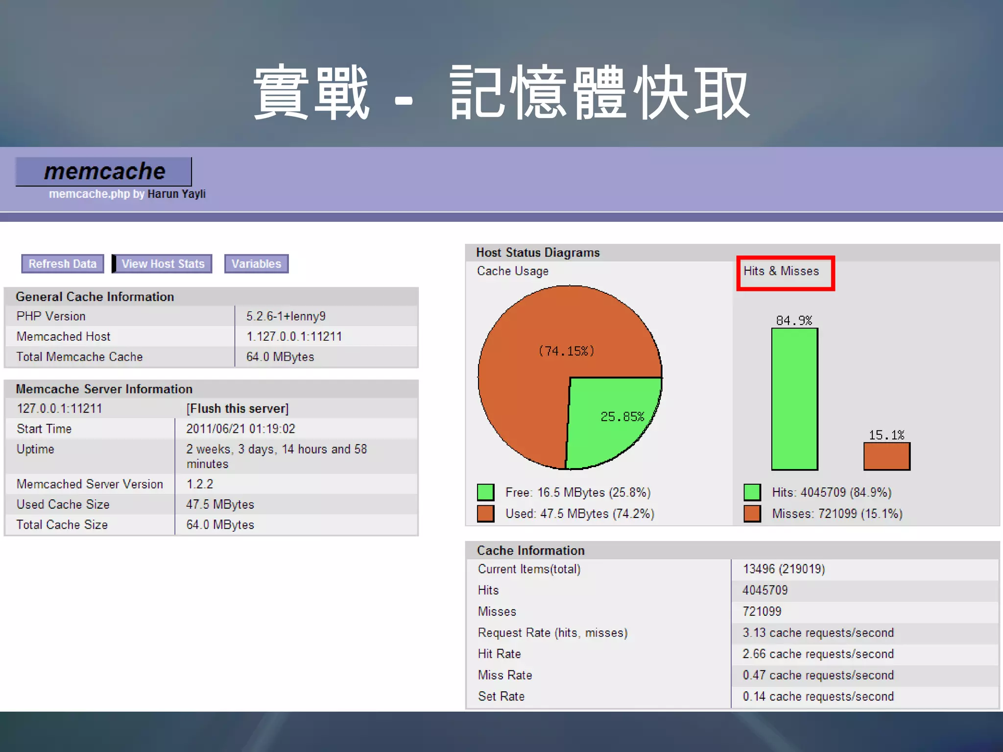 實戰 – 記憶體快取 