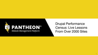 Drupal Performance
Census: Live Lessons
From Over 2000 Sites
1
 