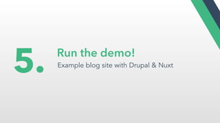 Run the demo!
Example blog site with Drupal & Nuxt
5.
 