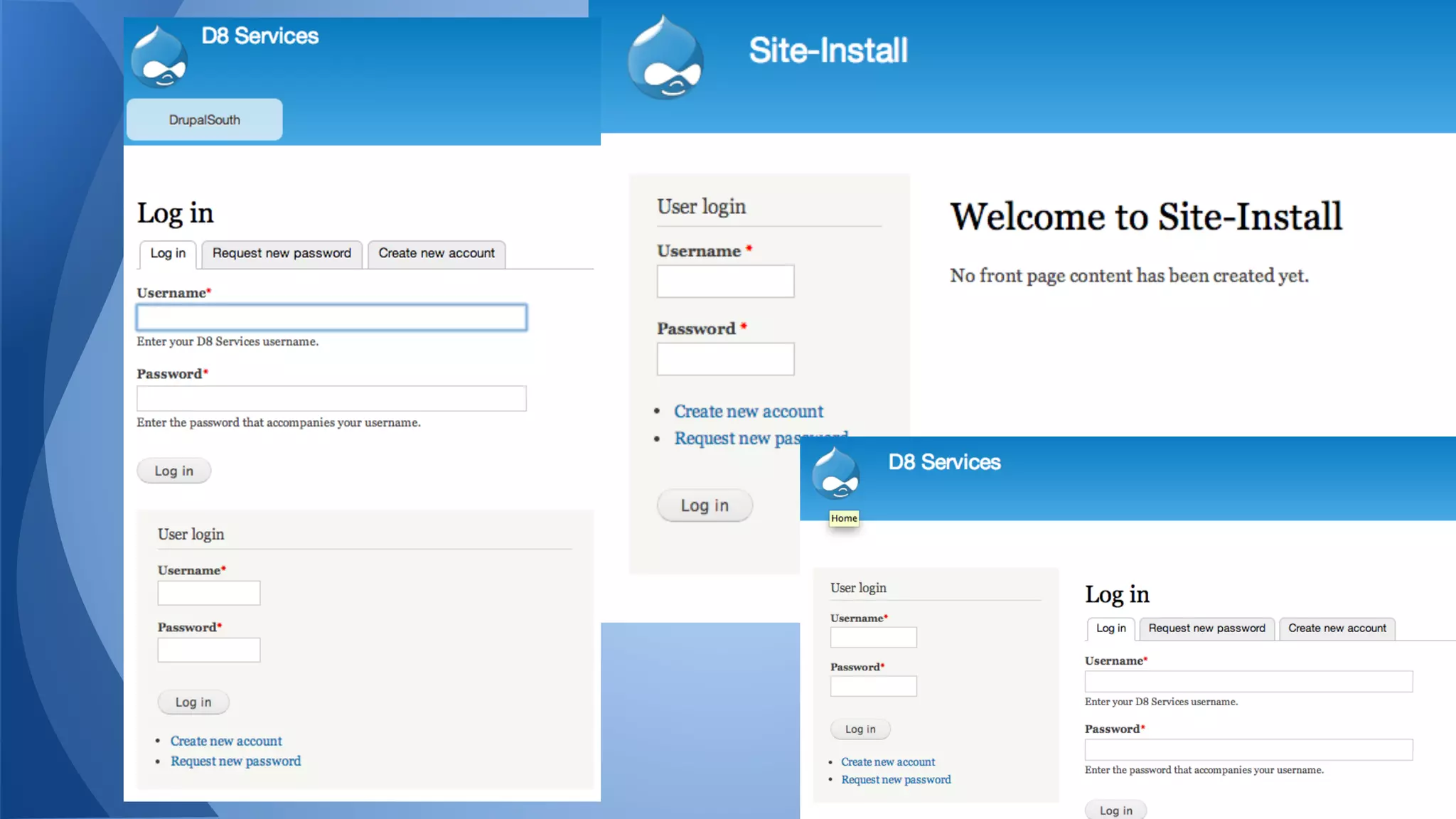 Let’s install Drupal!
Insert Bartik
 