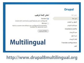 http://www.drupal8multilingual.org
Multilingual
 