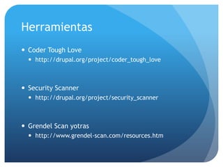 ConfiguraciónBasicaNo cargartodos los modulosypaquetesUsarsiemprereglas de acesoVerificación de update del sitio