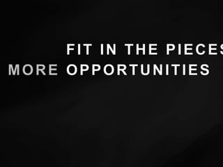 FIT IN THE PIECESMOREOPPORTUNITIES