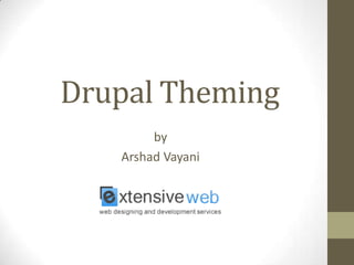 Drupal Theming
by
Arshad Vayani

 
