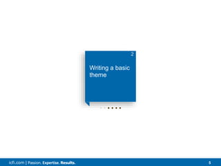 icfi.com | 5
• • • • • •
Writing a basic
theme
2
 