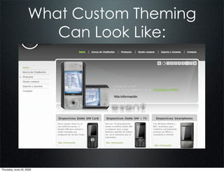 What Custom Theming
                       Can Look Like:




Thursday, June 25, 2009
 