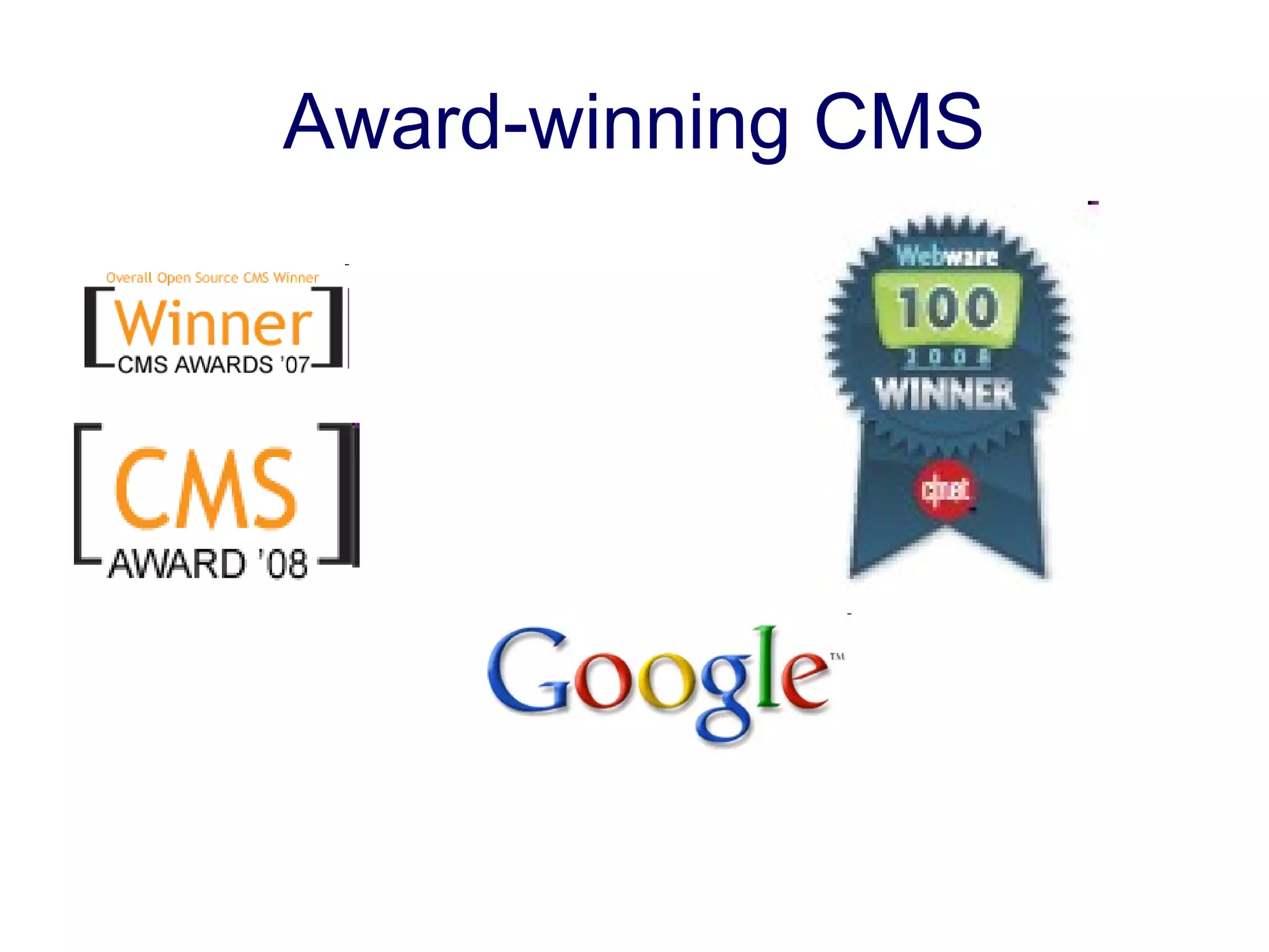 Award-winning CMS
 