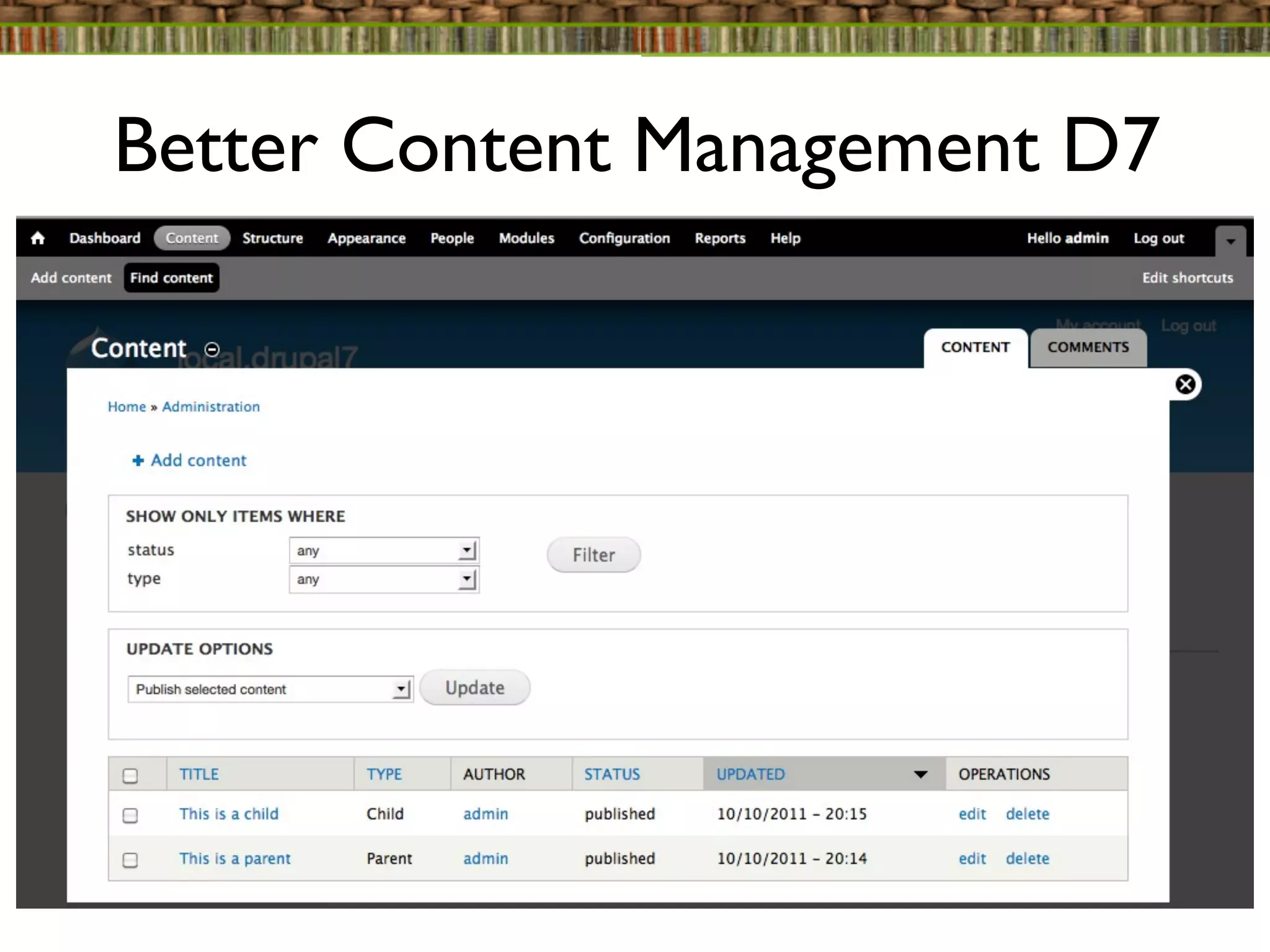 Better Content Management D7
 