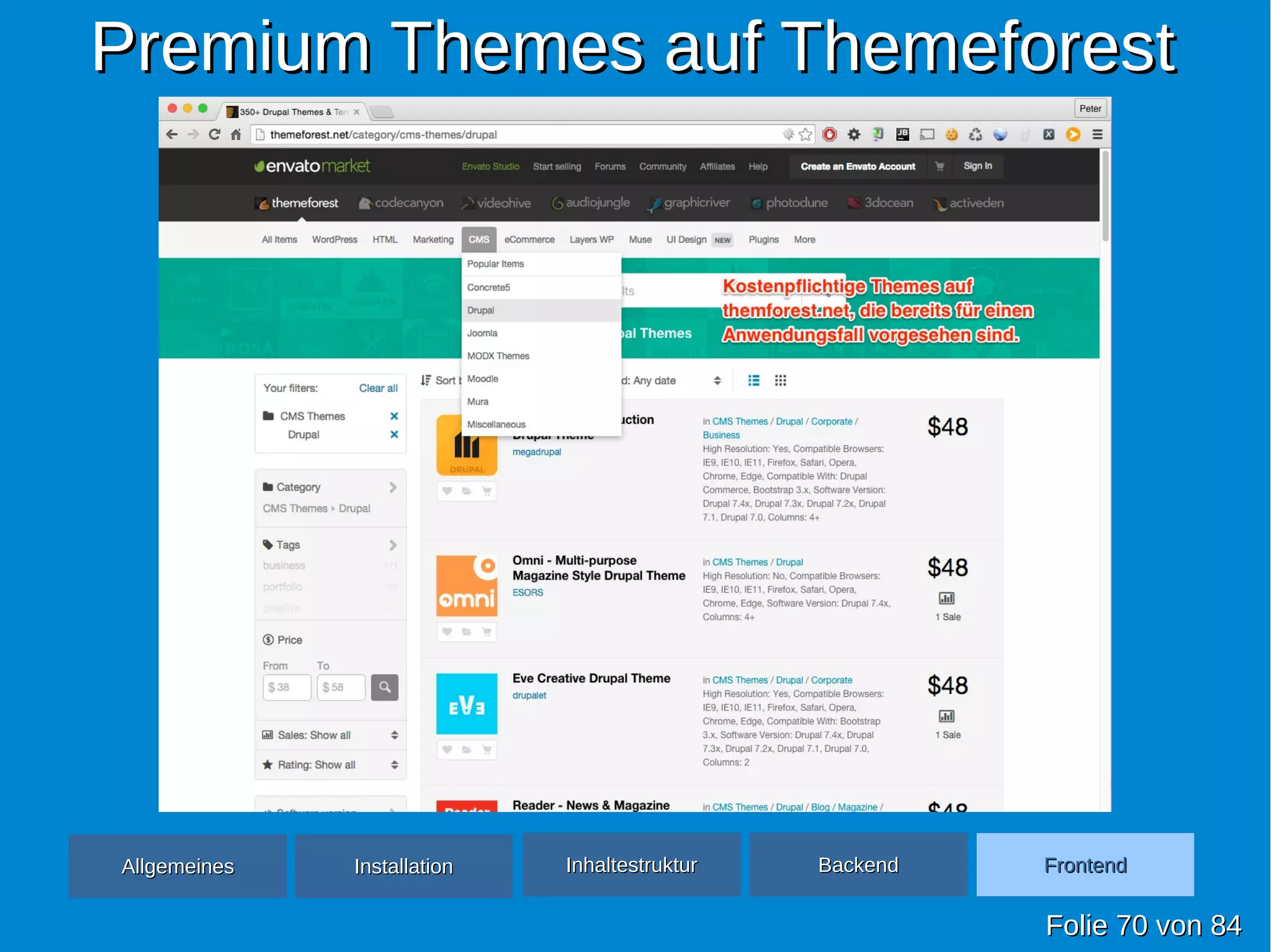 Premium Themes auf ThemeforestPremium Themes auf Themeforest
FolieFolie 7070 vonvon 8484
AllgemeinesAllgemeines InhaltestrukturInhaltestruktur BackendBackend FrontendFrontendInstallationInstallation
 