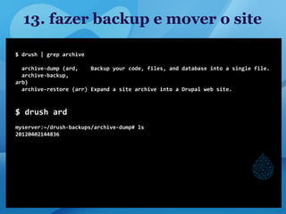 13. fazer backup e mover o site
 