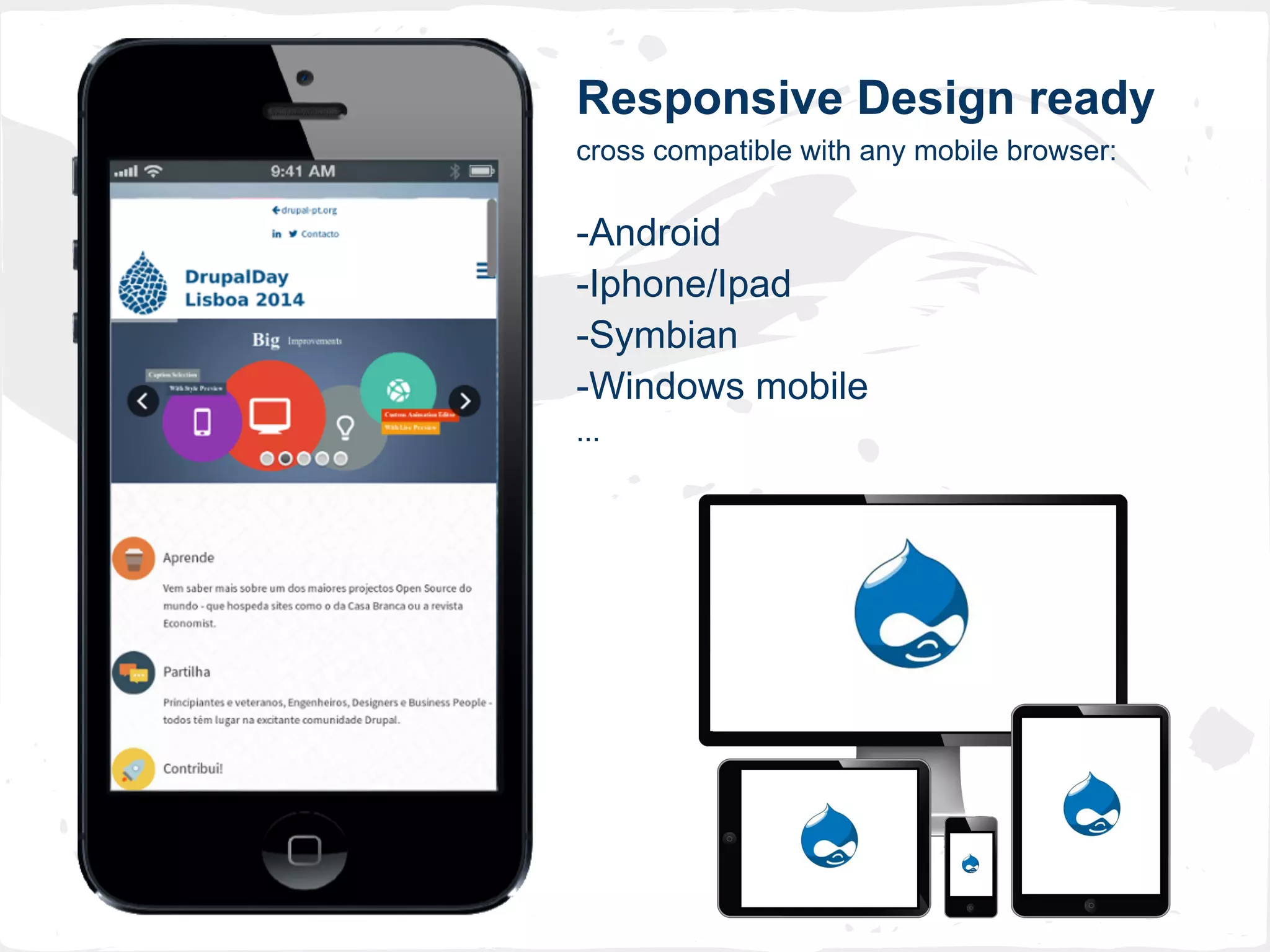 Responsive Design ready
cross compatible with any mobile browser:
-Android
-Iphone/Ipad
-Symbian
-Windows mobile
...
 