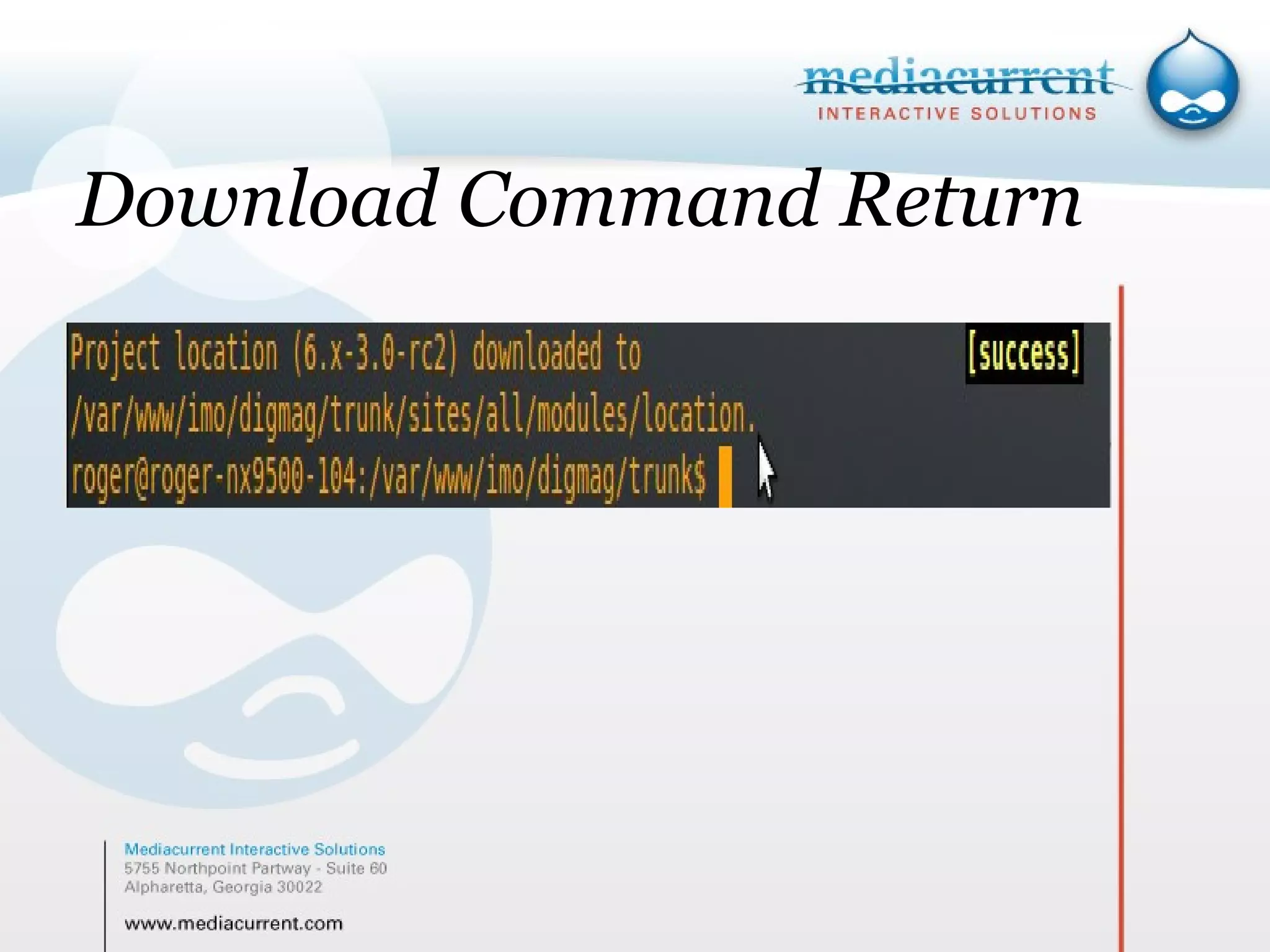 Download Command Return This is body copy ` 