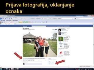 Prijava fotografija, uklanjanje oznaka