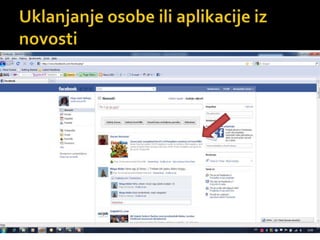 Uklanjanje osobe ili aplikacije iz novosti
