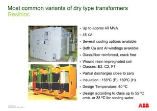 Resibloc Dry Type Transformers for FPSO: Standards, Technologies, and ...