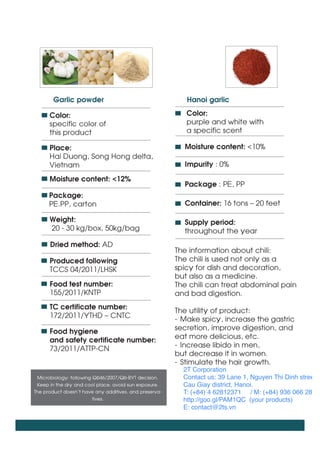 2T Corporation
Contact us: 39 Lane 1, Nguyen Thi Dinh street,
Cau Giay district, Hanoi.
T: (+84) 4 62812371 / M: (+84) 936 066 286
http://goo.gl/PAM1QC (your products)
E: contact@2ts.vn
 