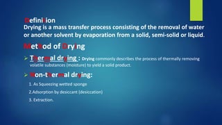 Dry and dehydration of food products | PPT
