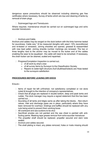 Dry Docking Checklist.pdf Dry docking operations | RTF