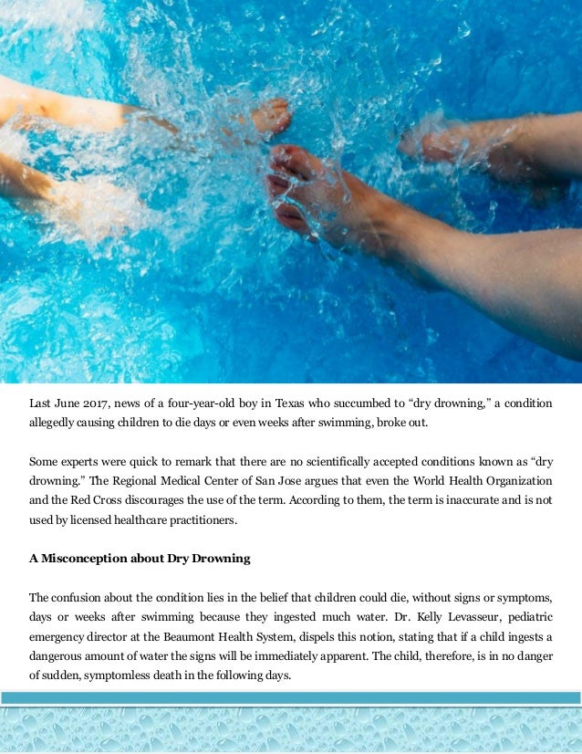 Dry Drowning Ingestion of Water Cannot Cause Sudden Death After
