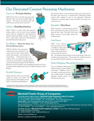 Marshall Fowler Engineers India Private Limited, Coimbatore, Tea Processing Machinery