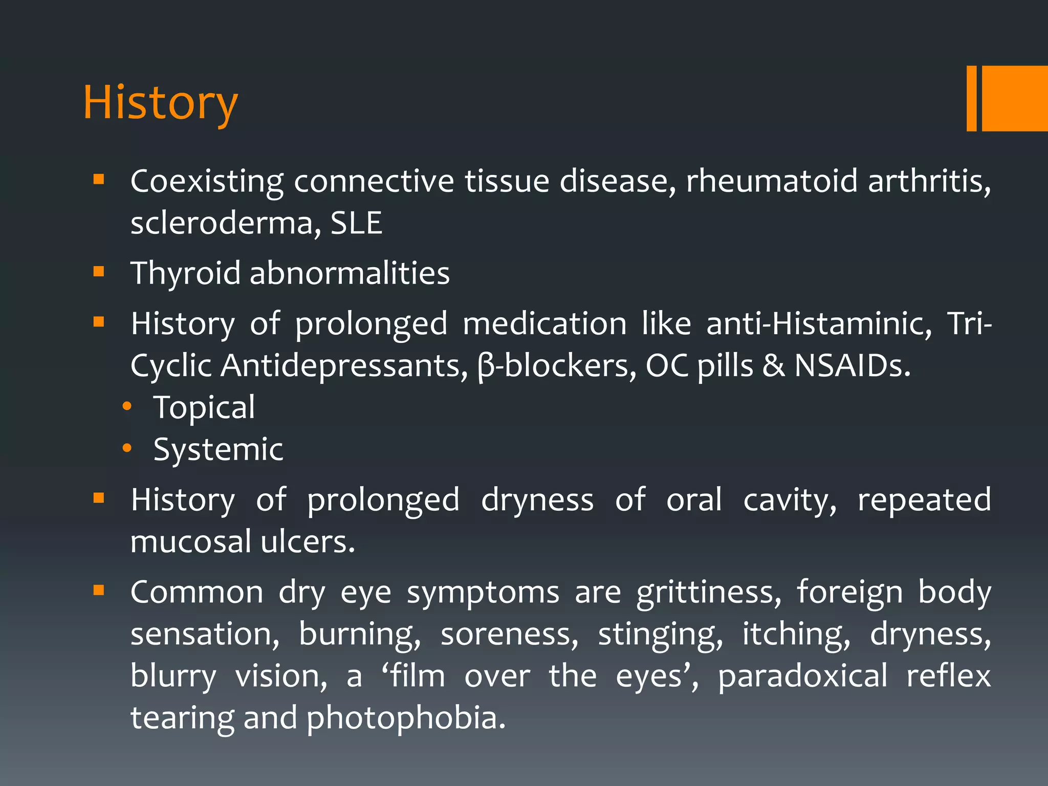 Dry eye evaluation and mx ppt | PPTX