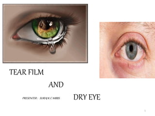 TEAR FILM
AND
DRY EYEPRESENTER: SURAJKCMBBS
1
 