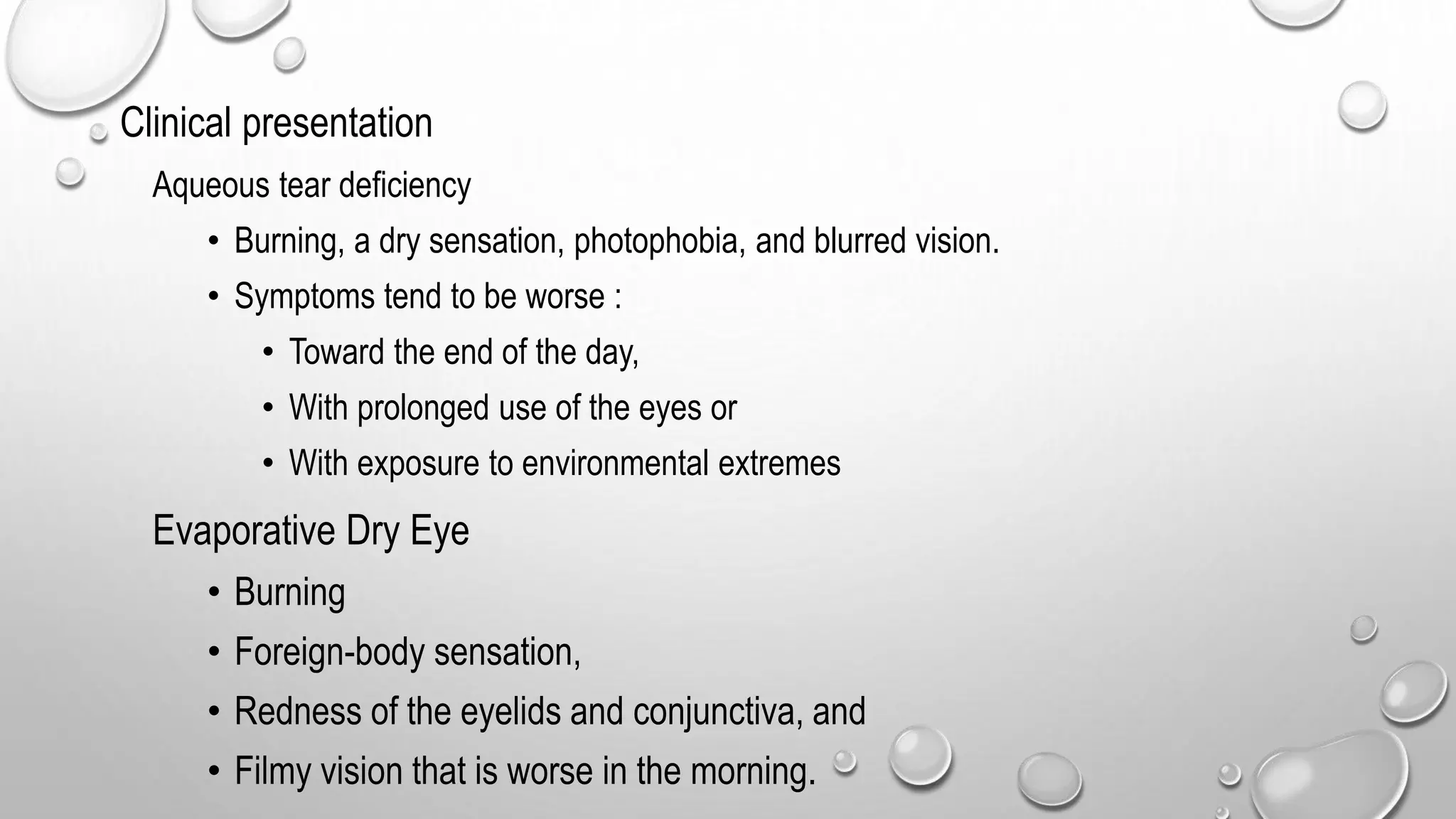 Dry eye syndrome