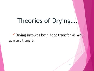 Physically Drying Drying is defined as removal of the liquid from a material by ...