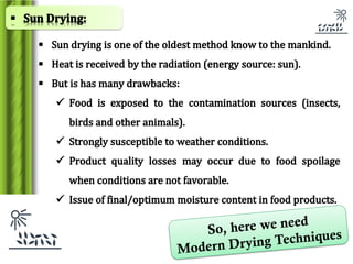 Drying and dehydration