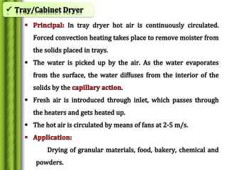 Drying and dehydration